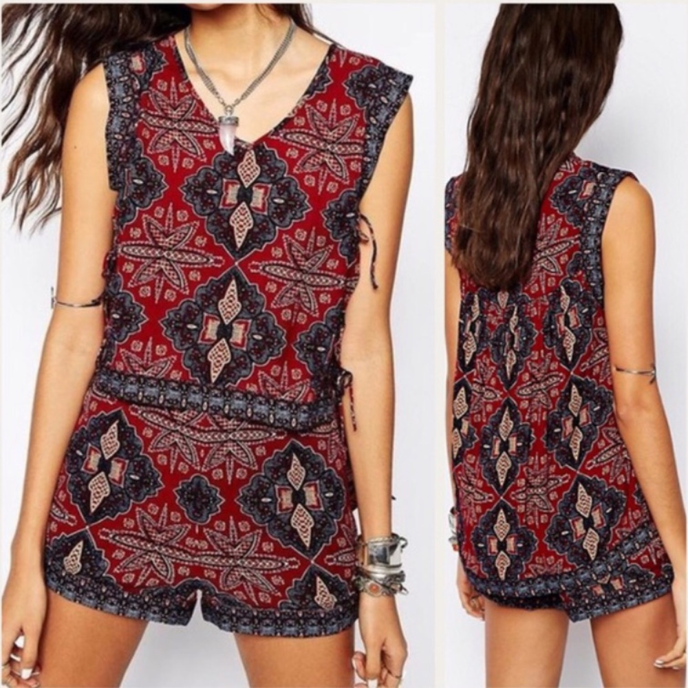 Free People Dahlia Dreams 2 Piece Shorts Set